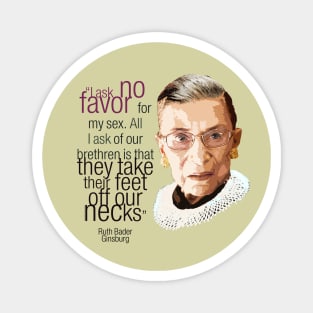 Ruth Bader Ginsburg portrait - Ruth Bader Ginsburg quote - Feminist quote. Magnet